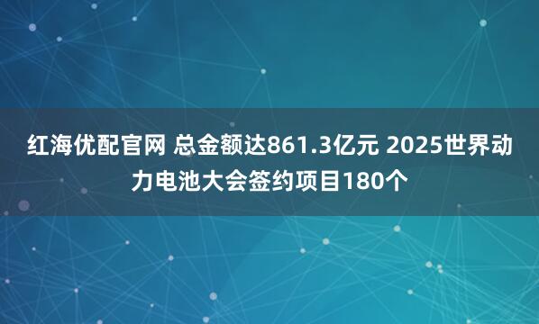 红海优配官网 总金额达861.3亿元 2025世界动力电池大会签约项目180个