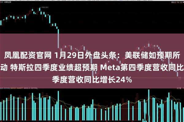 凤凰配资官网 1月29日外盘头条：美联储如预期所料按兵不动 特斯拉四季度业绩超预期 Meta第四季度营收同比增长24%